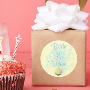 Just Beachy Wedding Runder Aufkleber