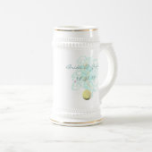 Just Beachy Wedding Stein mit Muschel und Wirbel Bierglas (VorderseiteRechts)