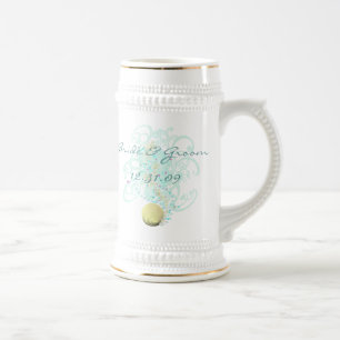 Just Beachy Wedding Stein mit Muschel und Wirbel Bierglas
