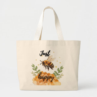 Just Bee Happy - Wasserfarbe Jumbo Stoffbeutel