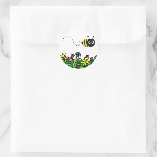 Just Bee Runder Aufkleber (Tasche)