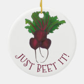 Just Beet (Beat) Es Funny Red Beets Garden Veggie Keramikornament (Hinten)