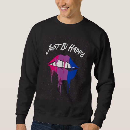Just Bi Happy Bisexual LGBTQ Bi Pride LGBT Sweatshirt (Vorderseite)