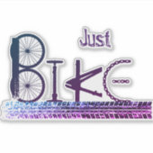 "Just Bike" Graffiti aus Fahrradteilen & Reißspure Aufkleber (Vorderseite)