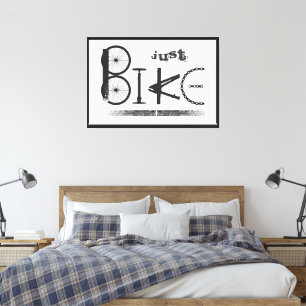 "Just Bike" Graffiti aus Fahrradteilen & Reißspure Leinwanddruck