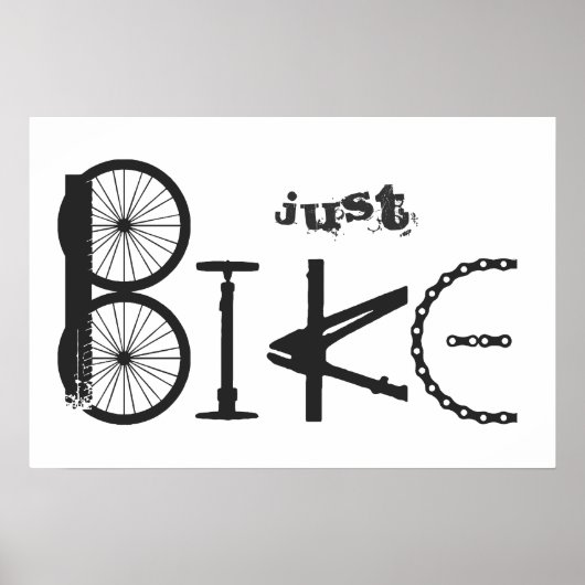 "Just Bike" Graffiti aus Fahrradteilen & Reißspure Poster (Vorne)