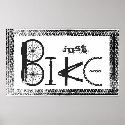 "Just Bike" Graffiti aus Fahrradteilen & Reißspure Poster (Vorne)