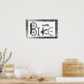 "Just Bike" Graffiti aus Fahrradteilen & Reißspure Poster (Küche)