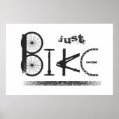 "Just Bike" Graffiti aus Fahrradteilen & Reißspure Poster (Vorne)