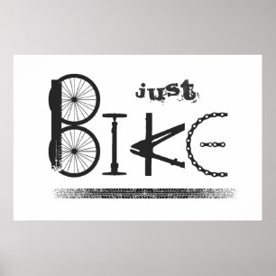 "Just Bike" Graffiti aus Fahrradteilen & Reißspure Poster