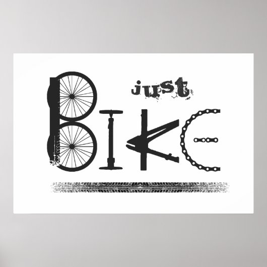 "Just Bike" Graffiti aus Fahrradteilen & Reißspure Poster (Vorne)