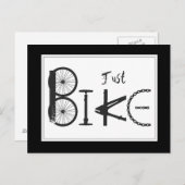 "Just Bike" Graffiti aus Fahrradteilen & Reißspure Postkarte (Vorne/Hinten)