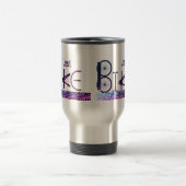 "Just Bike" Graffiti aus Fahrradteilen & Reißspure Reisebecher (Mittel)