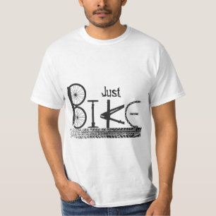 "Just Bike" Graffiti aus Fahrradteilen & Reißspure T-Shirt