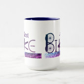 "Just Bike" Graffiti aus Fahrradteilen & Reißspure Tasse (Zentrum)