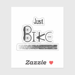 "Just Bike" Graffiti aus Fahrradteilen und Reifens Aufkleber