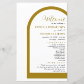 Just Boho Arch Script Text Wedding Program (Vorderseite)