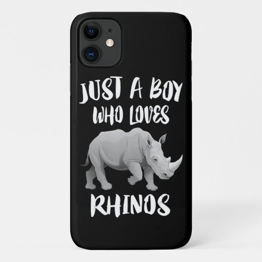 Just Boy Who Loves Rhinos Animal Gift Case-Mate iPhone Hülle (Rückseite)