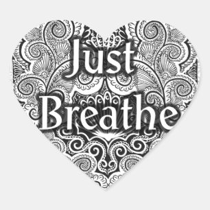 Just Breathe - Calming Mandala Inspiriert Herz-Aufkleber