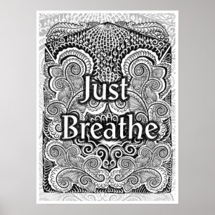 Just Breathe - Calming Mandala Inspiriert Poster