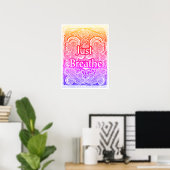 Just Breathe - Calming Mandala Inspiriert Poster (Heimbüro)