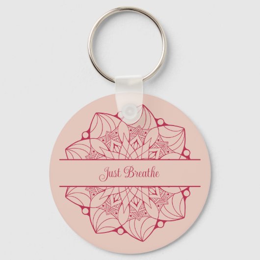Just Breathe - Custom Mandala Schlüsselanhänger (Vorderseite)