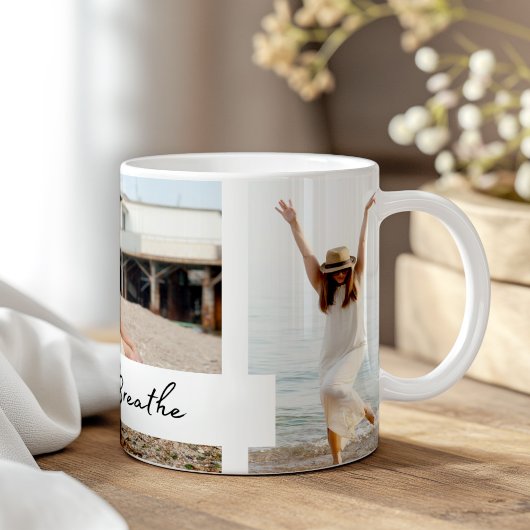 "Just Breathe" Foto Collage Geschenk Kaffeetasse