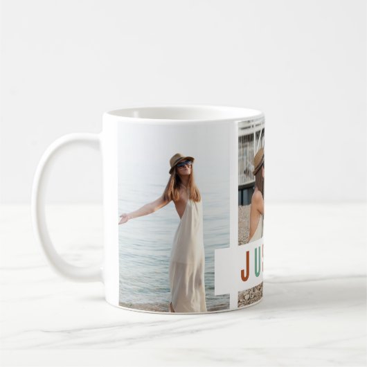 "Just Breathe" Foto Collage Geschenk Kaffeetasse (Links)