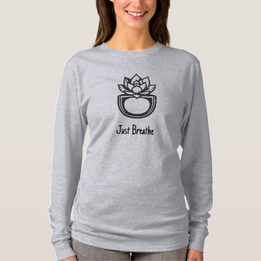 Just Breathe Minimalist Succulent Lotus Graphic |  T-Shirt (Vorderseite)