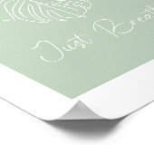 Just Breathe Monstera Leaf Line Art  Poster (Ecke)