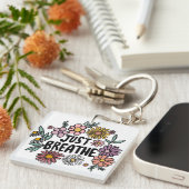 JUST BREATHE Niedliche Daisy Hand Gezeichnet Schlüsselanhänger (Vorderseite rechts)