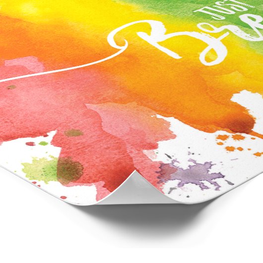 Just Breathe - Regenbogen Poster (Ecke)