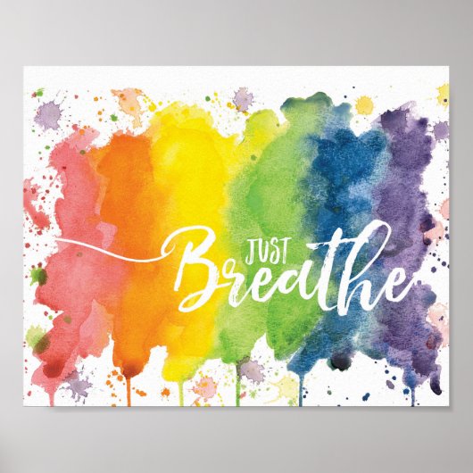Just Breathe - Regenbogen Poster (Vorne)