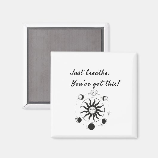 JUST BREATHE / SUN DESIGN MAGNET (Vorderseite/Rückseite)