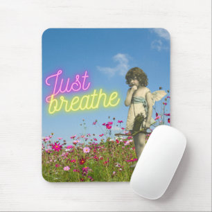 Just Breathe Vintage Engel Veränderte Kunst  Mousepad