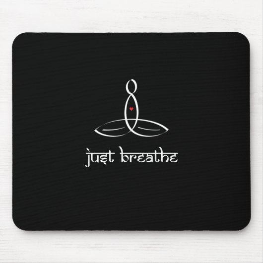 Just Breathe - White Sanskrit Style Mousepad (Vorne)