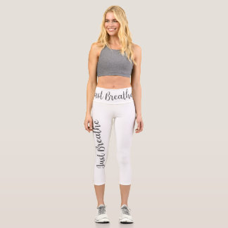 Just Breathe-Yoga-Meditation-Funny Capri Leggings