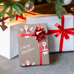 Just Breathe Yoga Santa Geschenkpapier