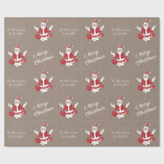 Just Breathe Yoga Santa Geschenkpapier (Flach)