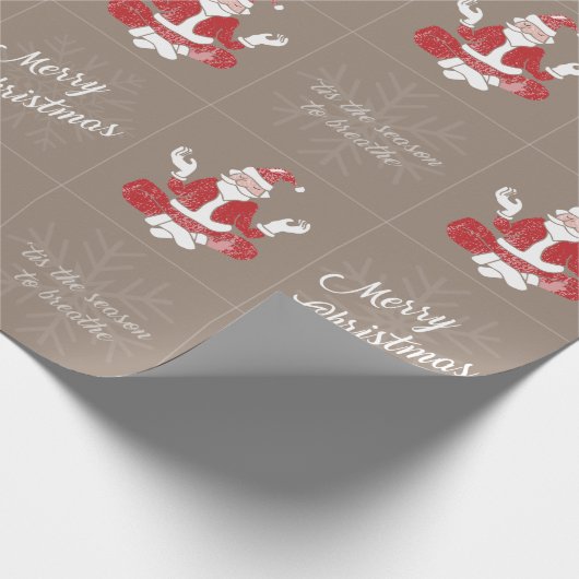 Just Breathe Yoga Santa Geschenkpapier (Ecke)