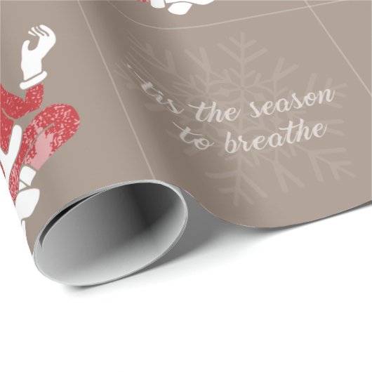 Just Breathe Yoga Santa Geschenkpapier (Rolleneckpunkt)