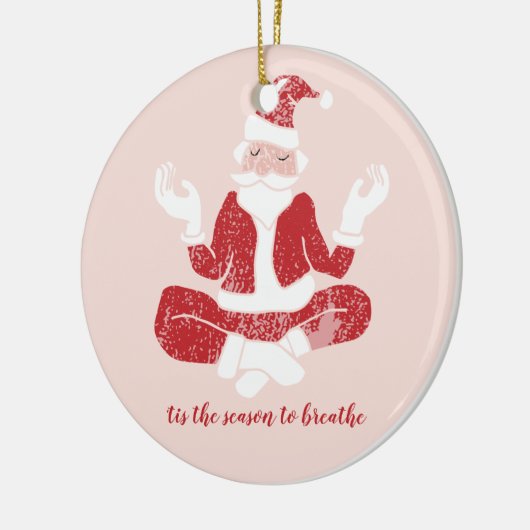Just Breathe Yoga Santa Keramik Ornament (Links)