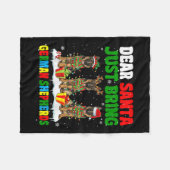 Just Bring German Shepherds Xmas Three Santa Reind Fleecedecke (Vorderseite (Horizontal))