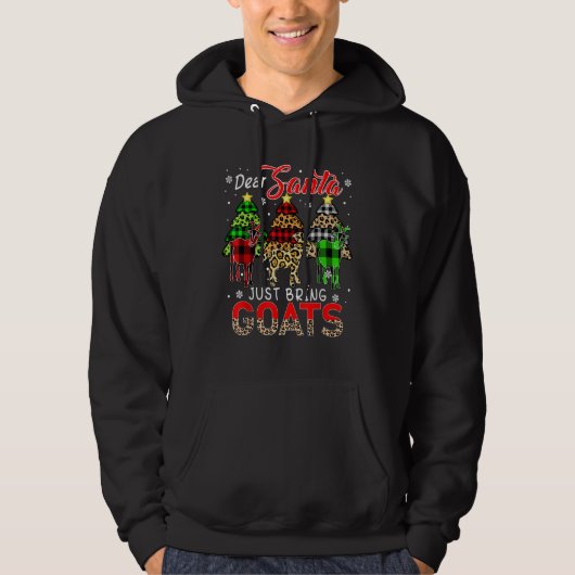 Just Bring Goats Three Leopard Plaid Goats Farmer Hoodie (Vorderseite)