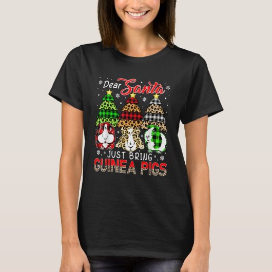 Just Bring Guinea Pigs Three Leopard Plaid Rodents T-Shirt (Vorderseite)