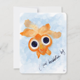 Just Bubblin By Watercolor Goldfish Flat Notecard Mitteilungskarte