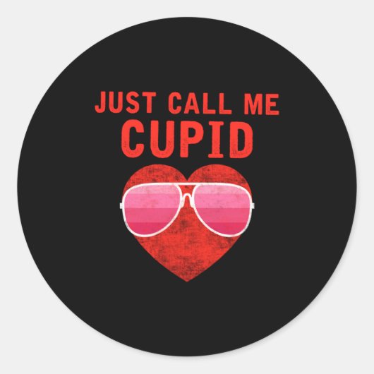 Just Call Me Cud Valentines Day Couple Cute 2 Runder Aufkleber (Vorderseite)