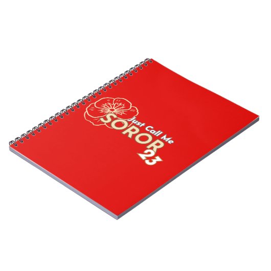 Just Call Me Soror 2023 Crimsom & Cream Notebook Notizblock (Linke Seite)