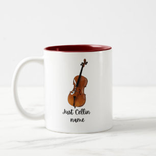 Just Cellin Cellist Performance Music Cello Zweifarbige Tasse