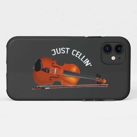 Just Cellin' Funny Chilling Cello Violin Case-Mate iPhone Hülle (Rückseite (Horizontal))